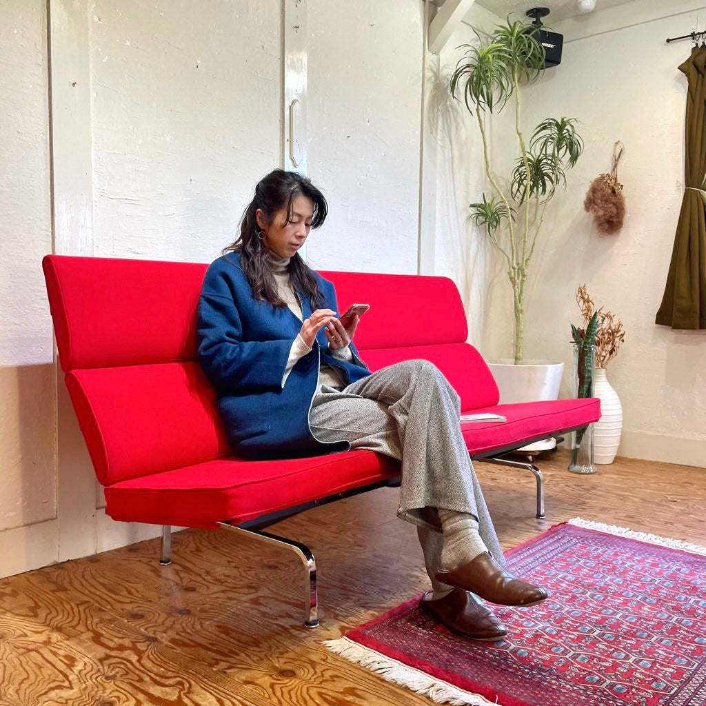 ハーマンミラー / Herman Miller イームズ ソファコンパクト / Eames Sofa Compact 赤 レッド チャールズ&レイ・イームズ 中古
