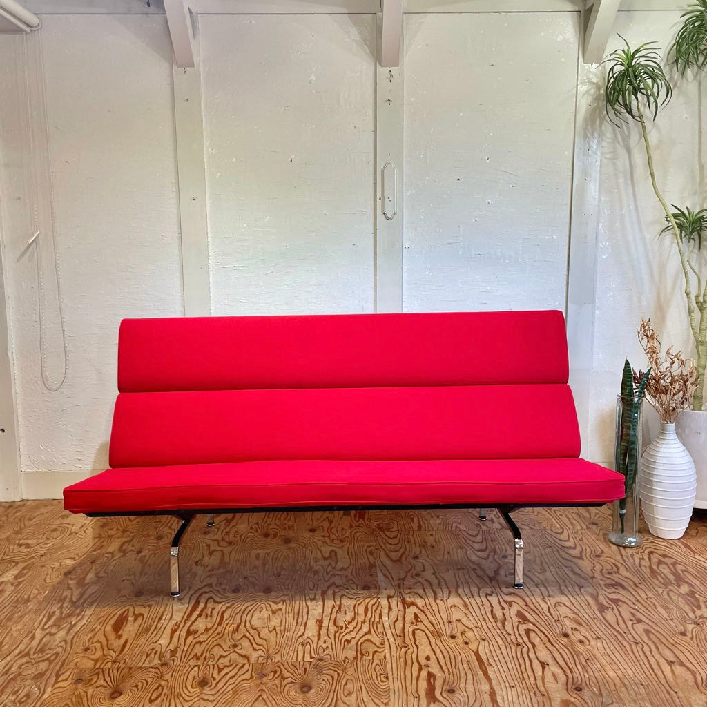 ハーマンミラー / Herman Miller イームズ ソファコンパクト / Eames Sofa Compact 赤 レッド チャールズ&レイ・イームズ 中古