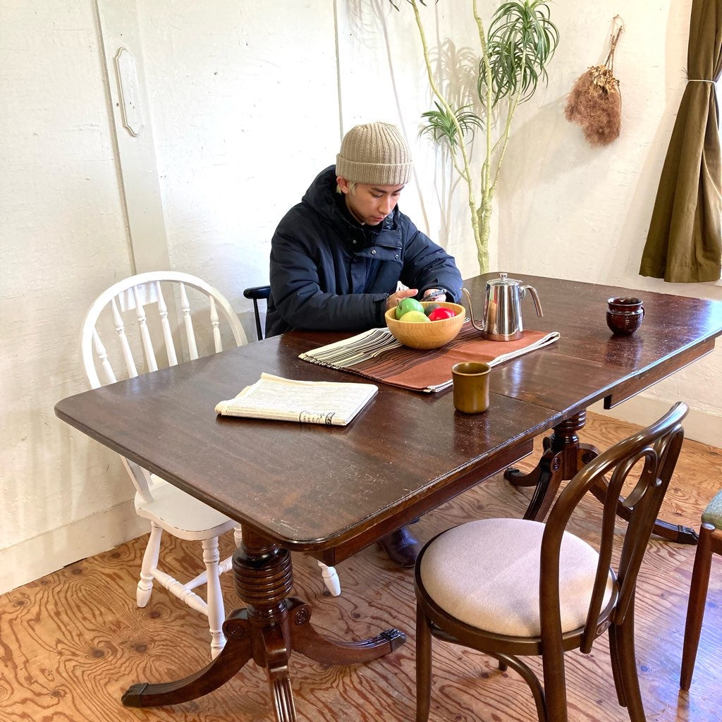 伸長式 ダイニングテーブル ライオン脚 アンティーク