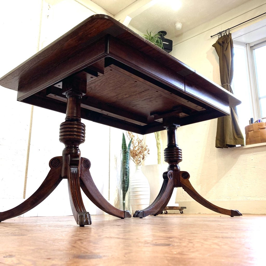 伸長式 ダイニングテーブル ライオン脚 アンティーク