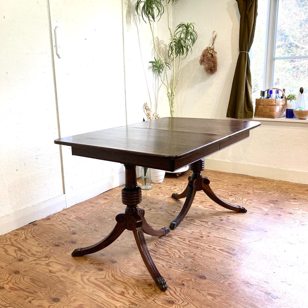 伸長式 ダイニングテーブル ライオン脚 アンティーク