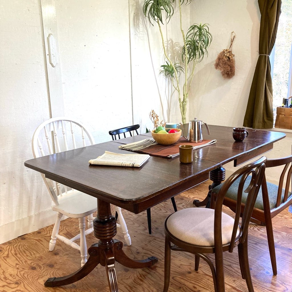 伸長式 ダイニングテーブル ライオン脚 アンティーク