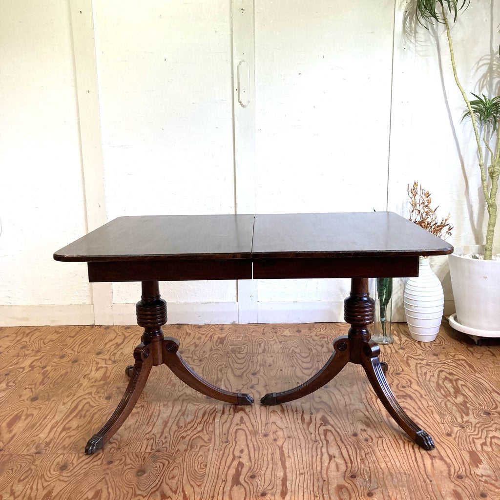 伸長式 ダイニングテーブル ライオン脚 アンティーク