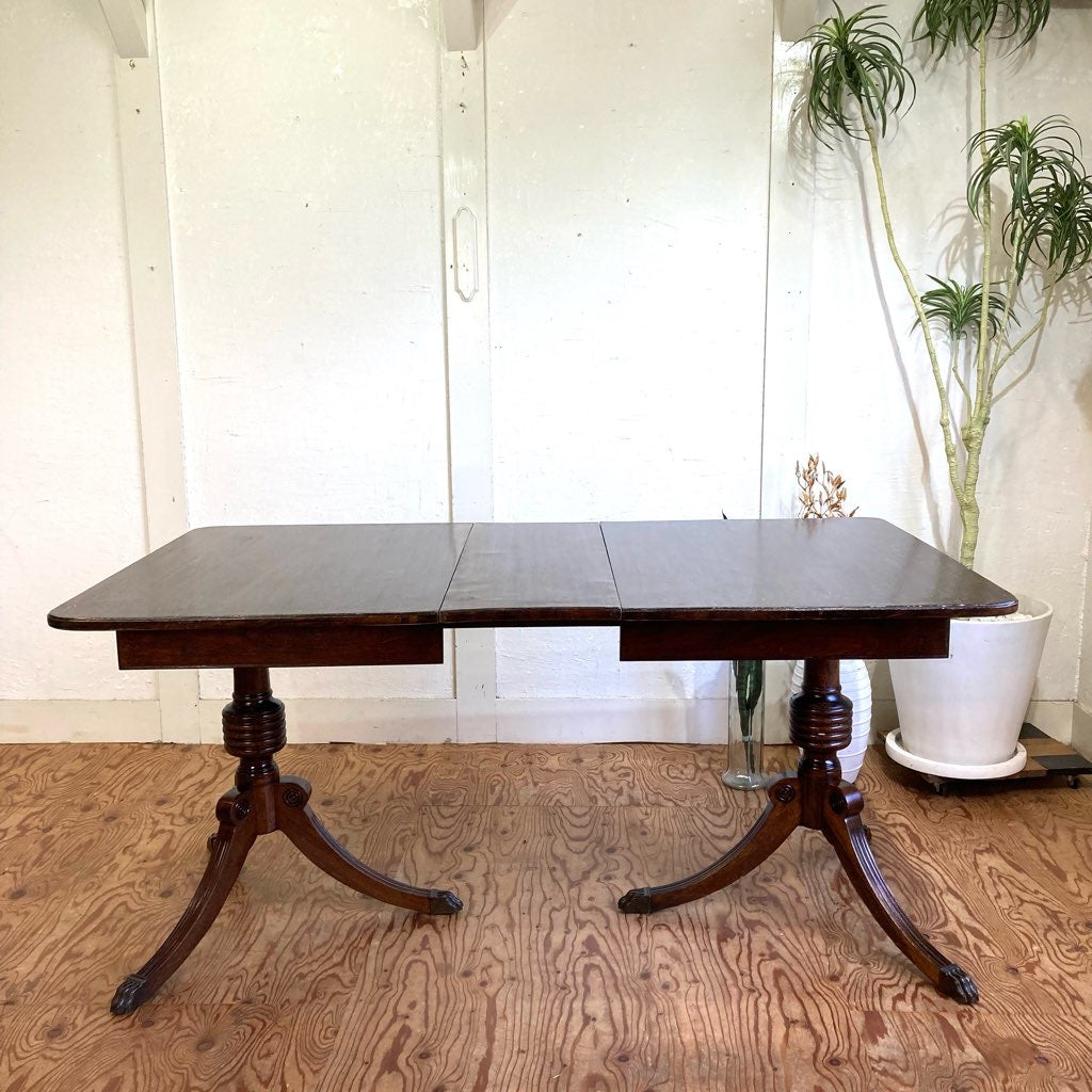 伸長式 ダイニングテーブル ライオン脚 アンティーク