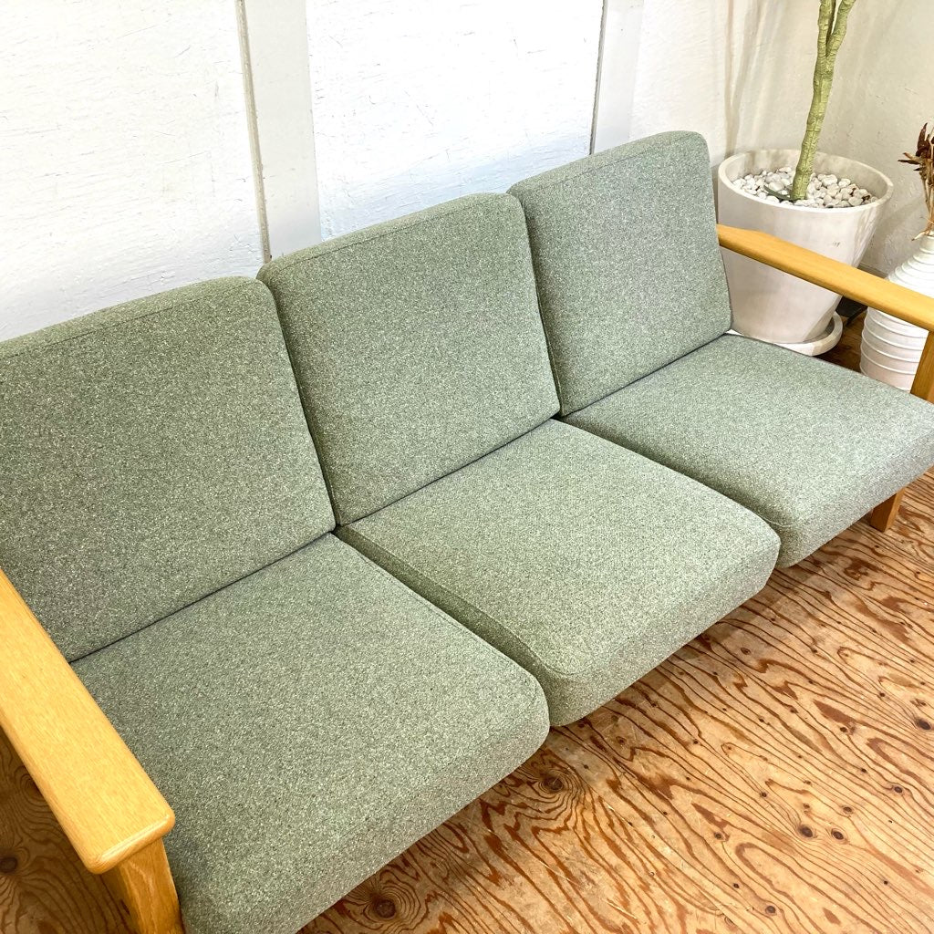 ウニコ / unico ヴィスカ / VISKA 3人掛け ソファ グリーン 中古