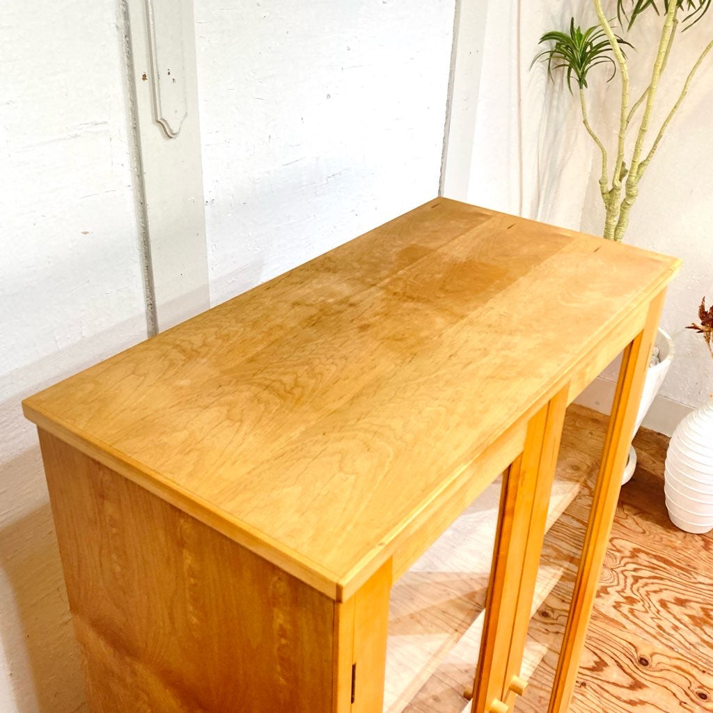 イクスス / ikususu ガラスキャビネット CB-01 無垢材 中古
