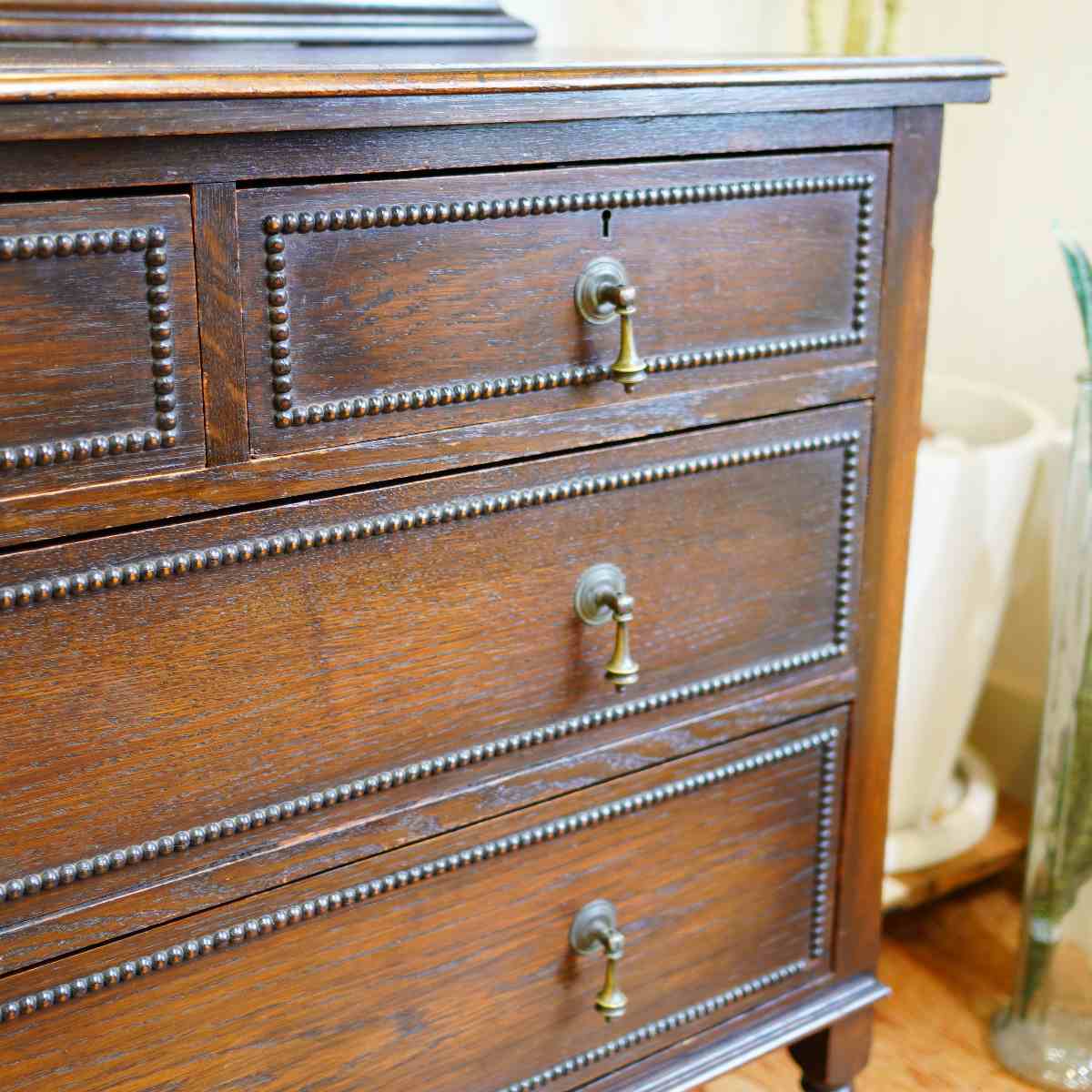 英国アンティーク ミラーチェスト ドレッサー キャビネット アンティーク