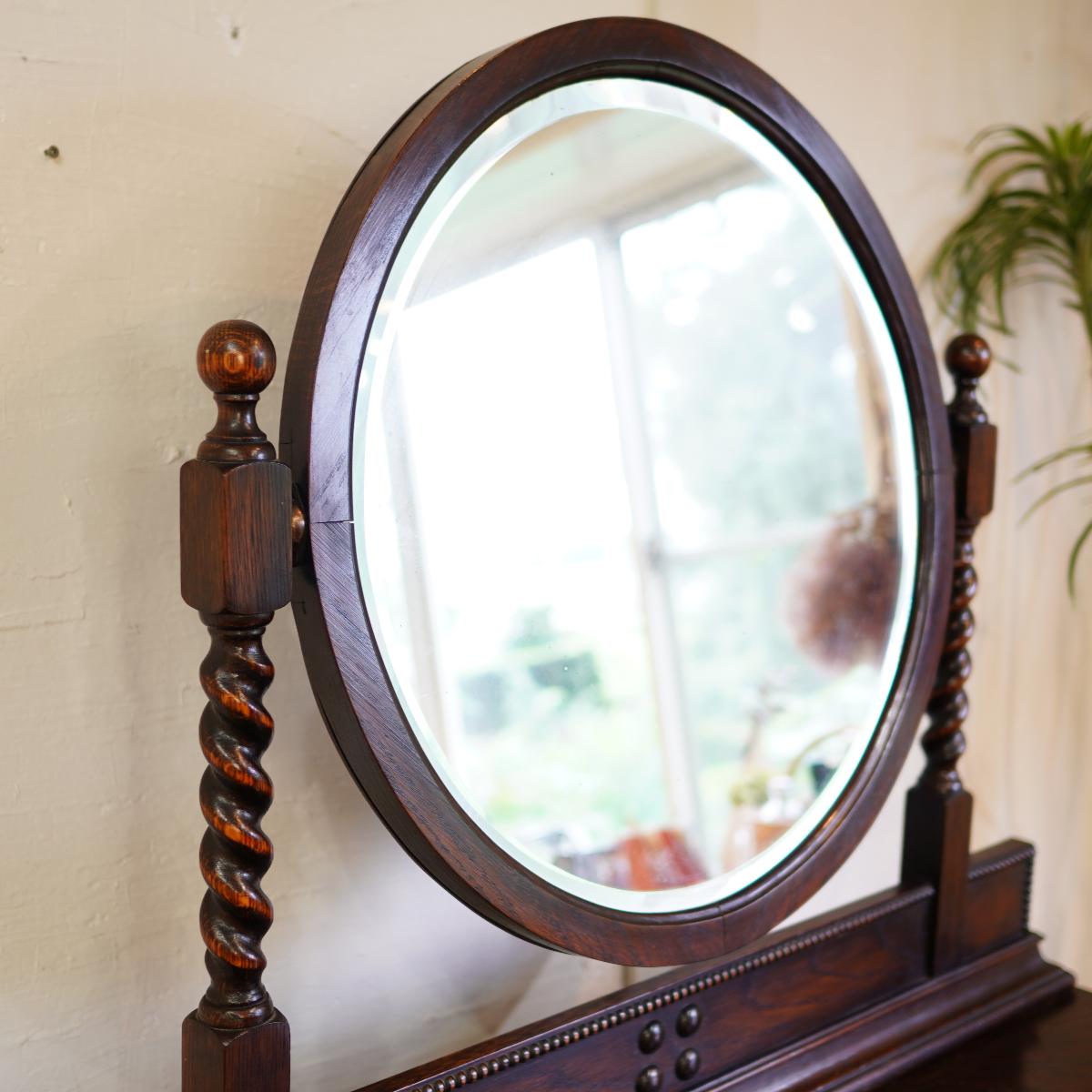 英国アンティーク ミラーチェスト ドレッサー キャビネット アンティーク