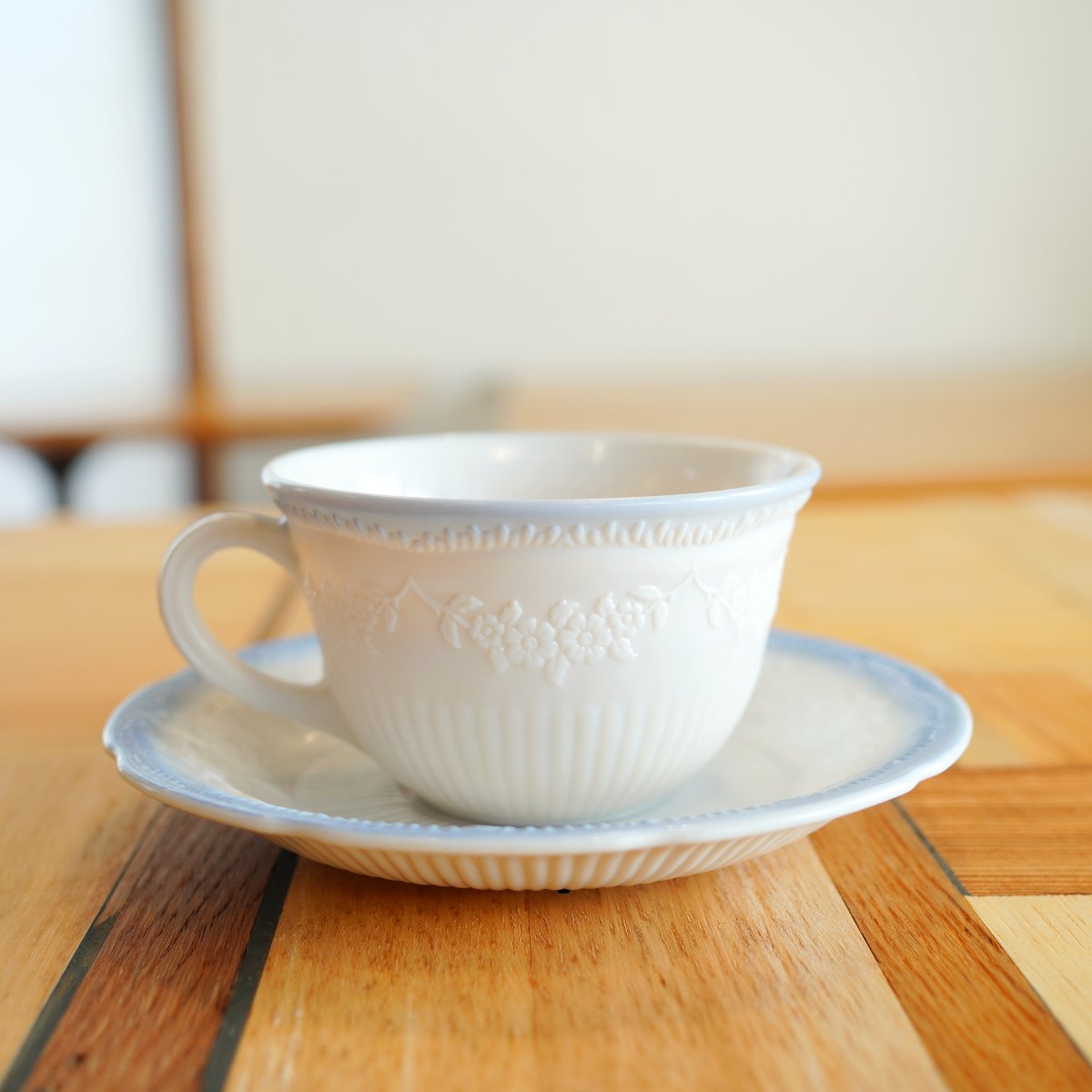 ファイヤーキング / Fire King カップ&ソーサー アリス ヴィトロック ブルートリム ヴィンテージ