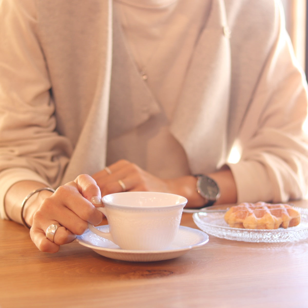 ファイヤーキング / Fire King カップ&ソーサー アリス ヴィトロック ブルートリム ヴィンテージ