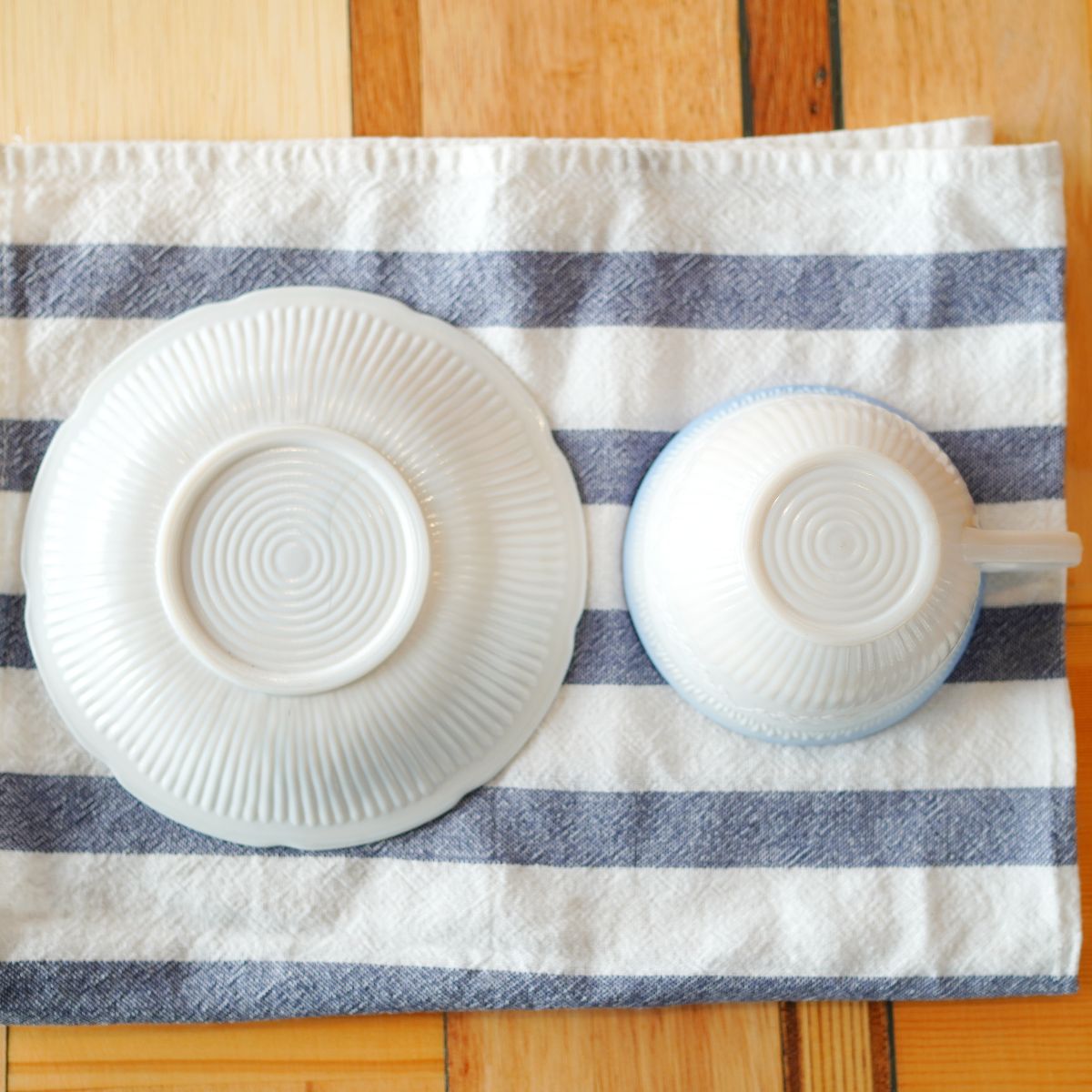 ファイヤーキング / Fire King カップ&ソーサー アリス ヴィトロック ブルートリム ヴィンテージ