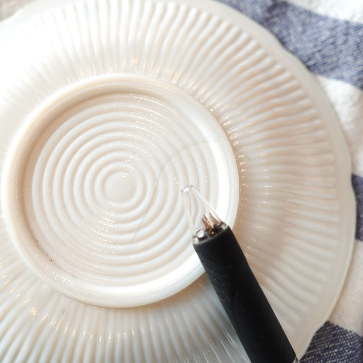 ファイヤーキング / Fire King カップ&ソーサー アリス ヴィトロック ブルートリム ヴィンテージ