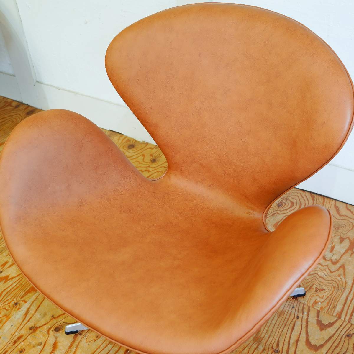フリッツ・ハンセン / FRITZ HANSEN スワンチェア / SWAN 【2】本革 ブラウンレザー アルネ・ヤコブセン 張替え済 ヴィンテージ