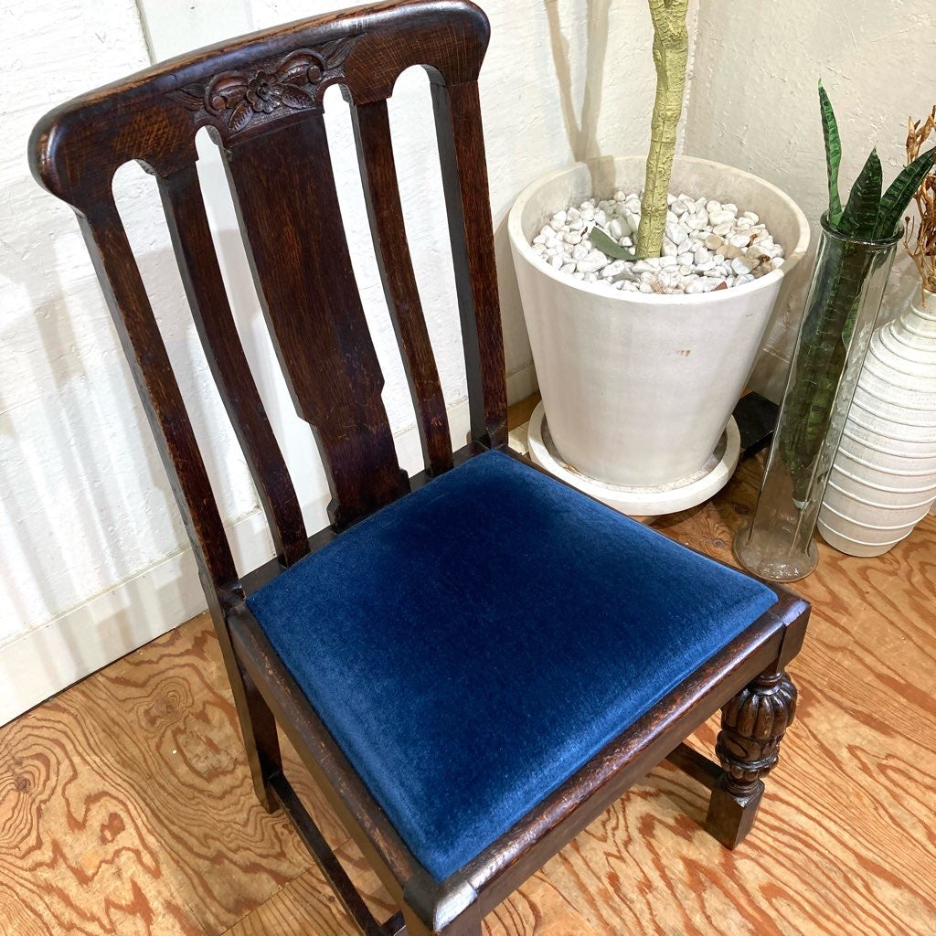 英国アンティーク ダイニングチェア オーク ブルー