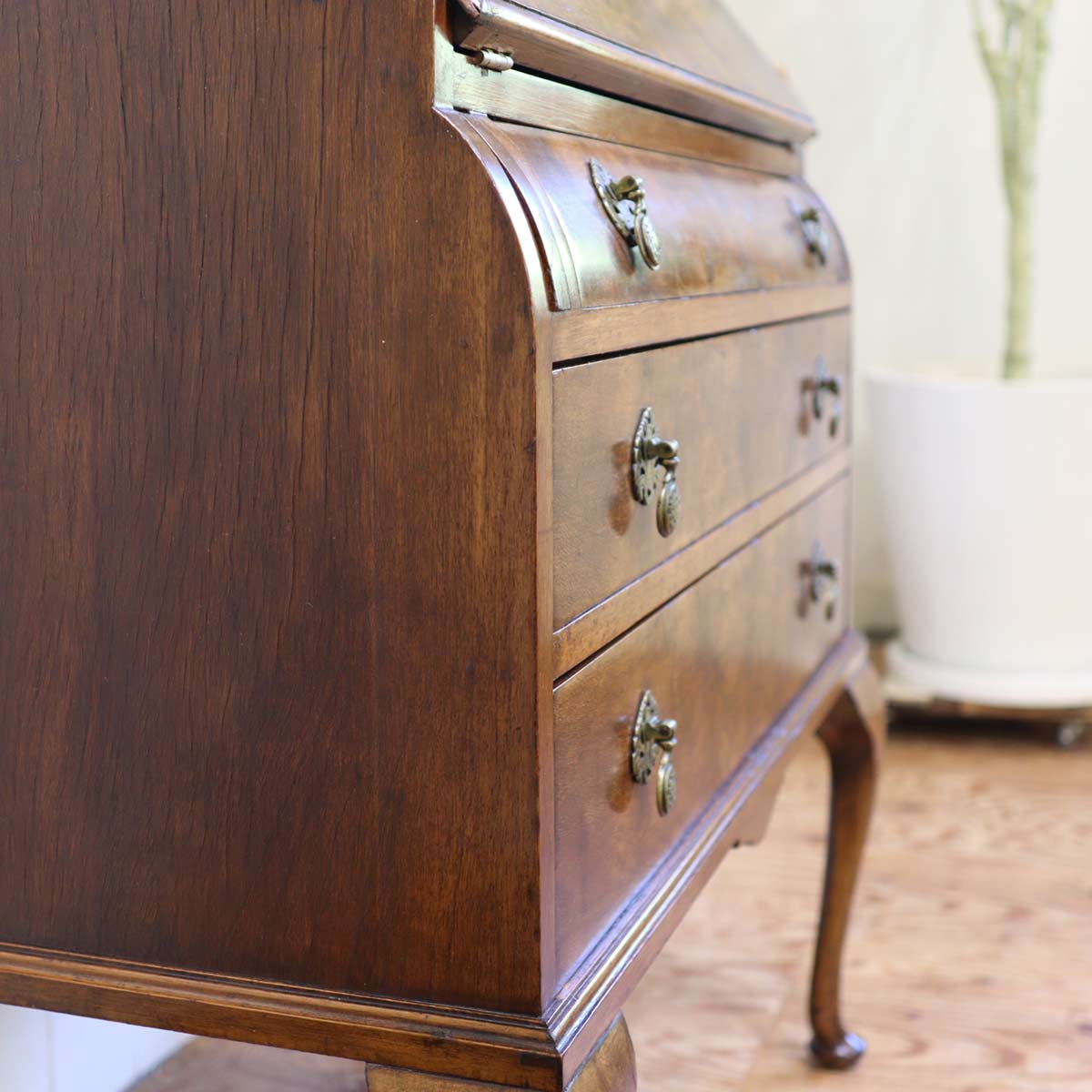 ライティングビューロー チェスト デスク ヴィクトリア ネコ脚 アンティーク