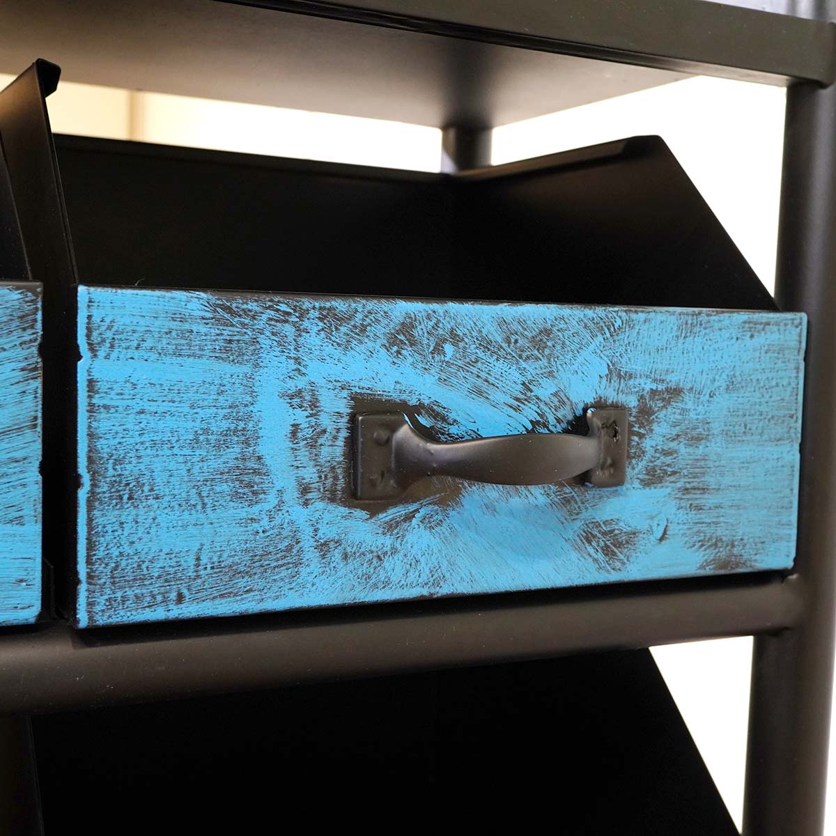 アイアン ドロアーシェルフ インダストリアル カラフル 中古