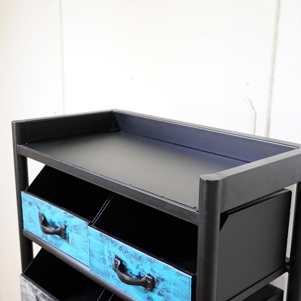 アイアン ドロアーシェルフ インダストリアル カラフル 中古