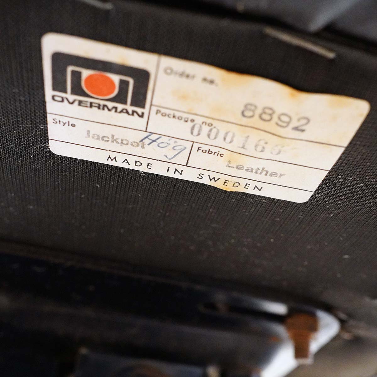 OVERMAN社 ラウンジチェア レザー 回転式 北欧 ブラック ミッドセンチュリー ヴィンテージ