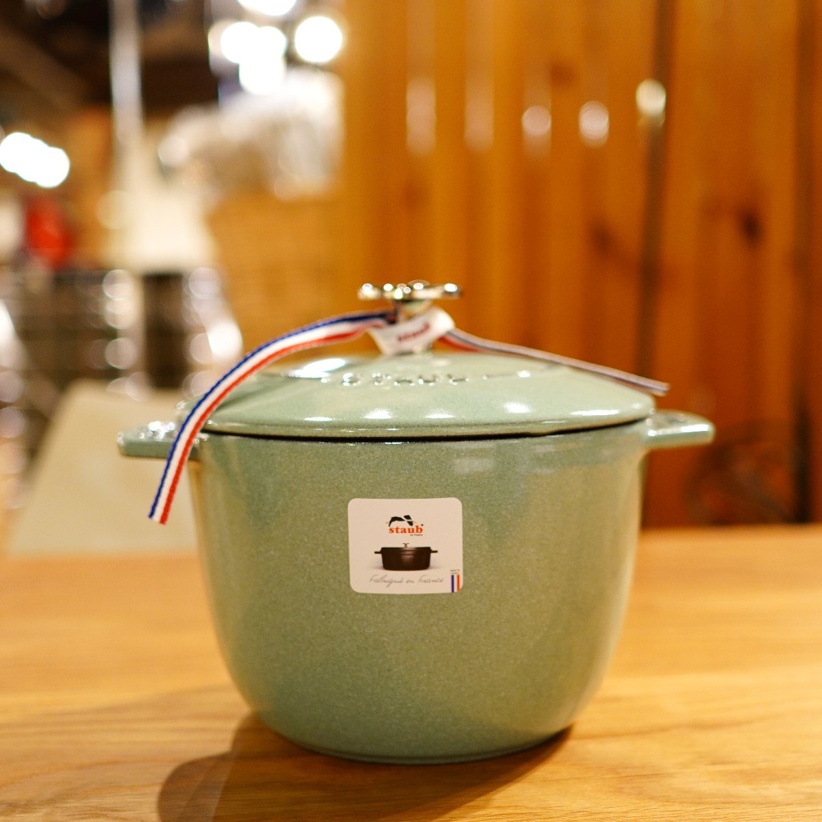 ストウブ / STAUB ラ ココットde GOHAN 鋳物ホーロー鍋 M 16cm セージグリーン 未使用