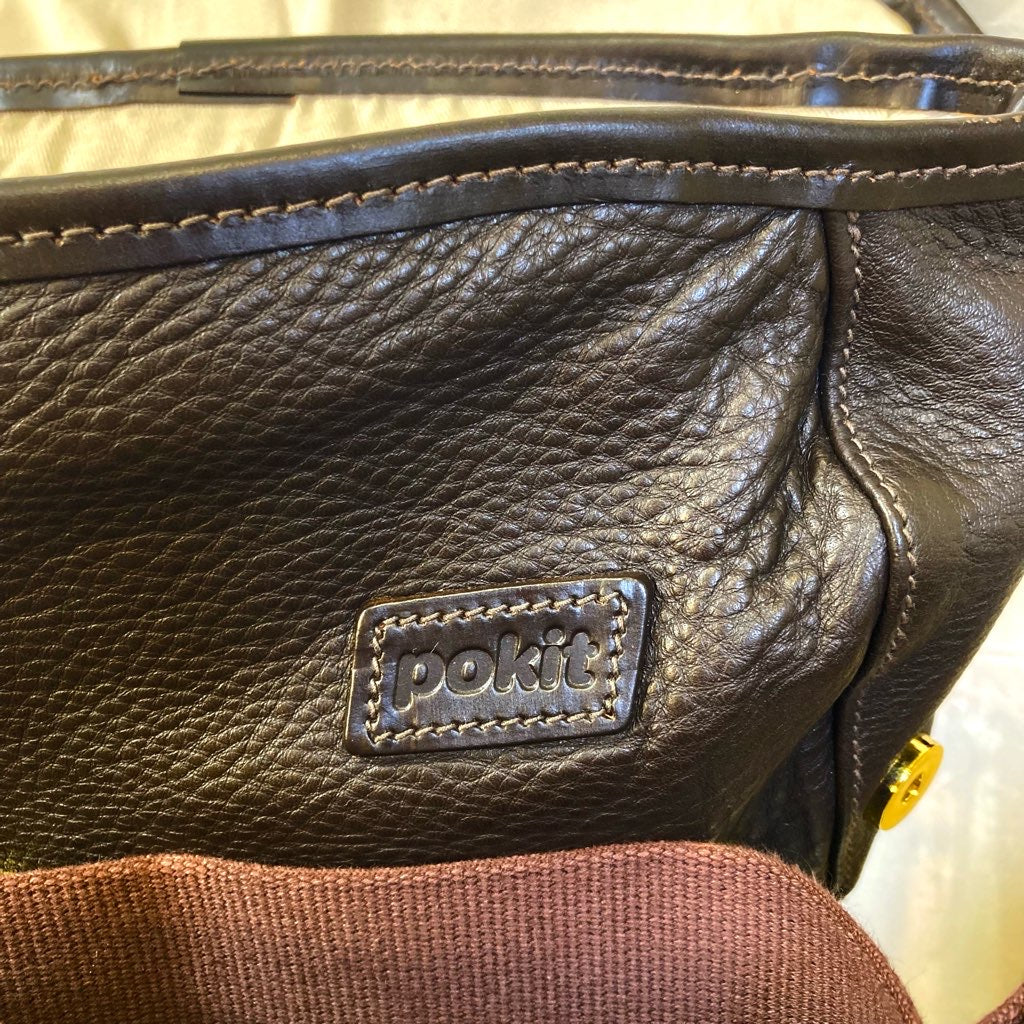 ポキット / pokit カプセルコレクション ショルダーバッグ レザー ダークブラウン 中古