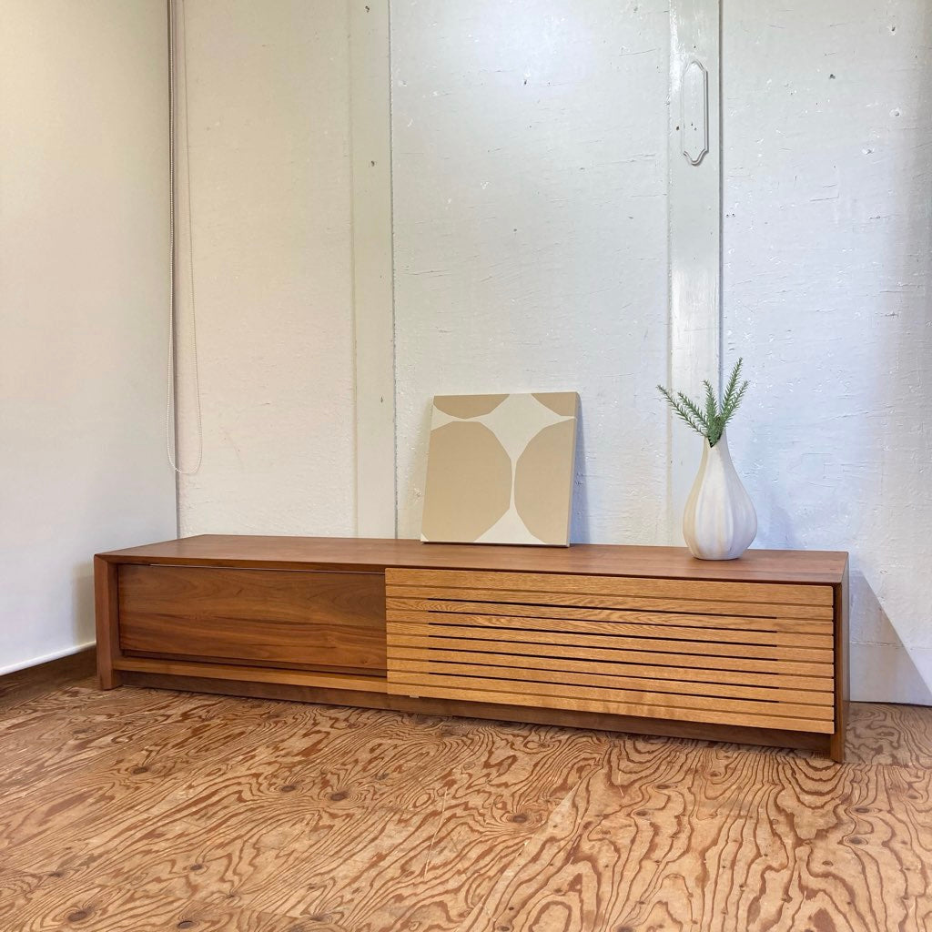 ウォールナット テレビボード TV 180 引き戸扉 中古