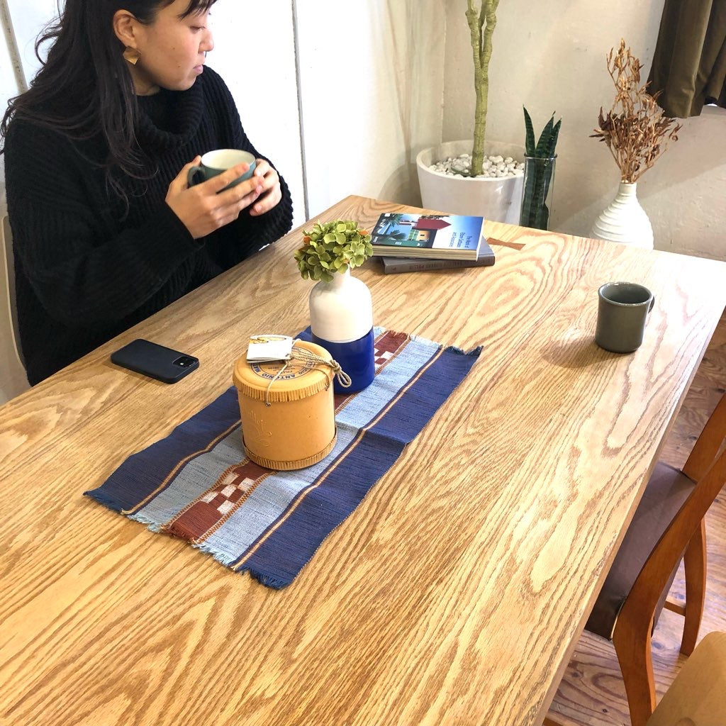 ダイニングテーブル オーク無垢材 鉄脚 中古 幅160cm