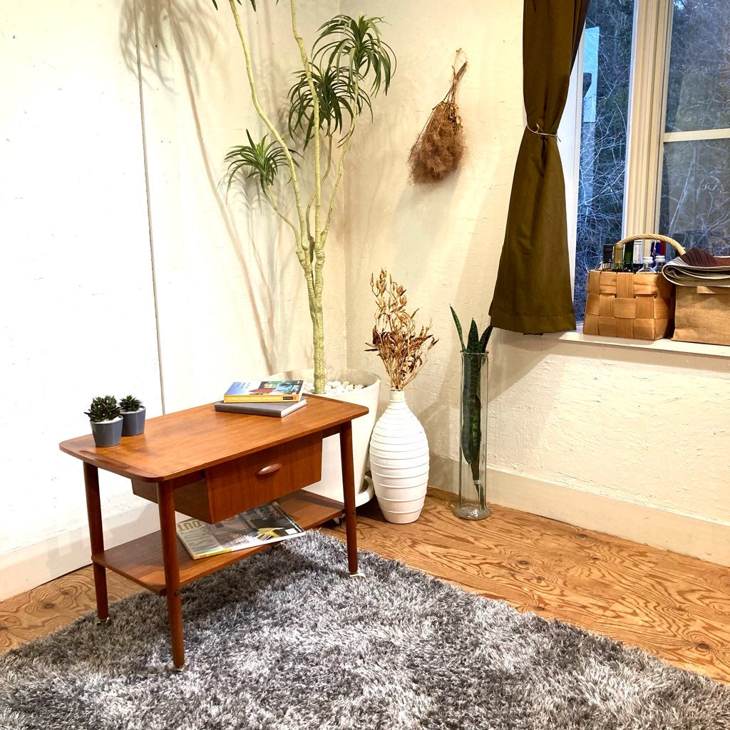 ソーイングテーブル サイドテーブル チーク材 北欧 ヴィンテージ