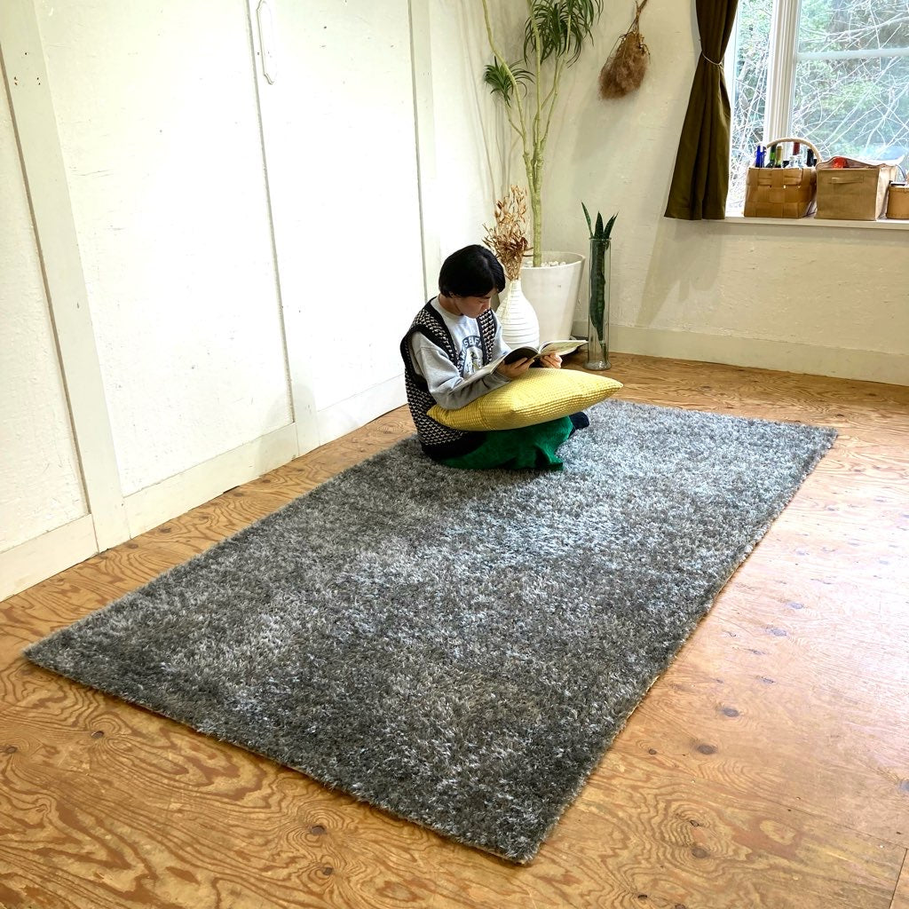 フクラ / HUKLA マルチシャギーラグ ライトグレー 展示品