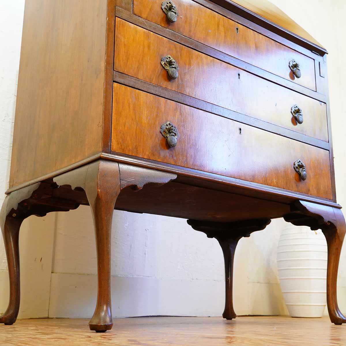 アンティーク ライティングビューロー キャビネット デスク 中古