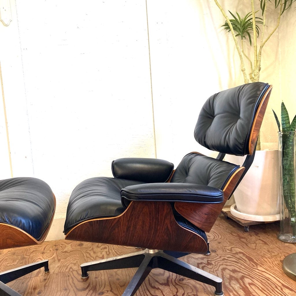 イームズ ラウンジチェア&オットマン Herman Miller ハーマンミラー チャールズ&レイ・イームズ 80年代 中古