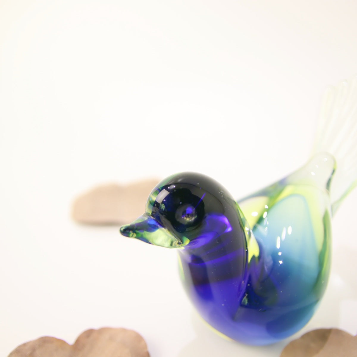 ウランガラス バード 小鳥 光るガラス 置物 ヴィンテージ