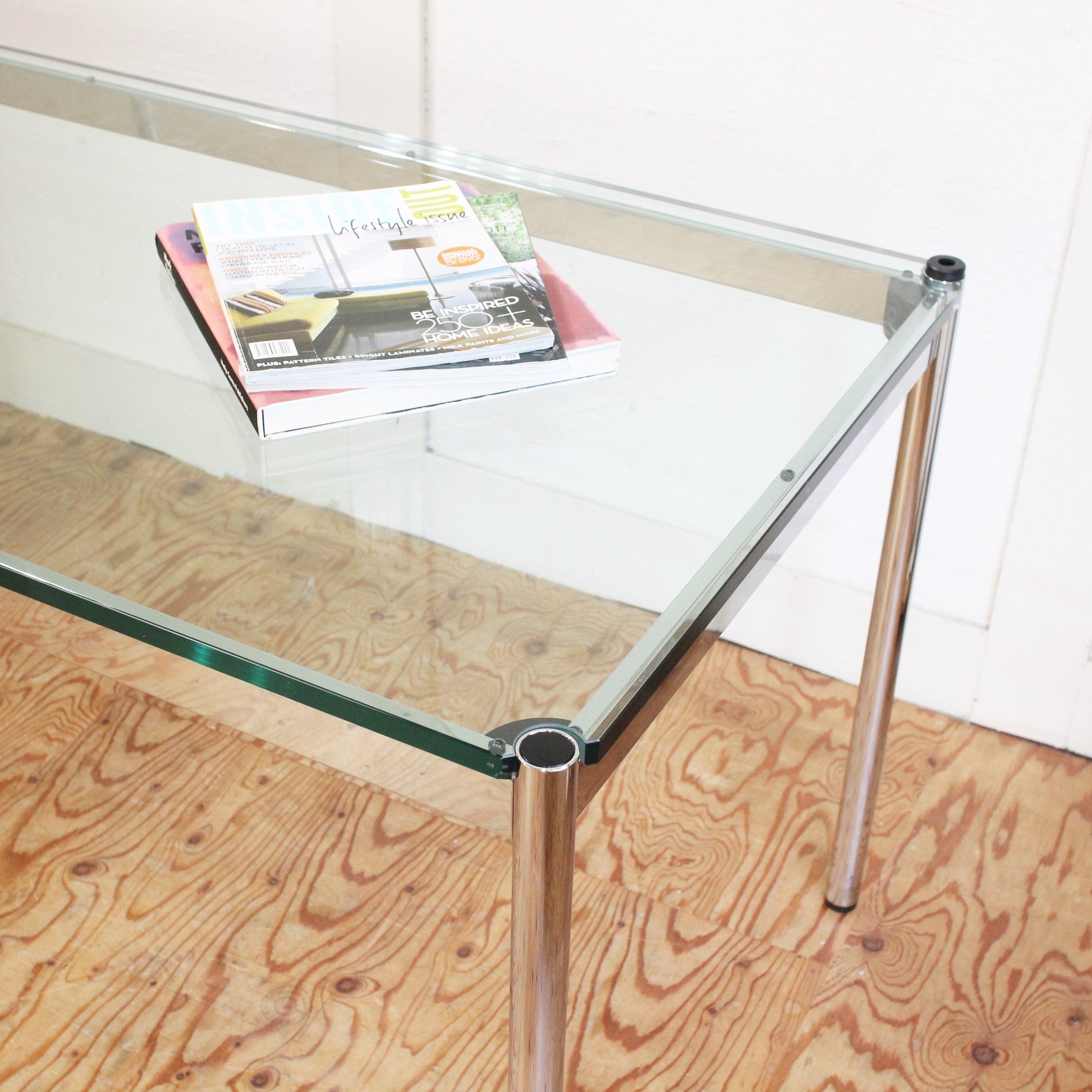 USMモジュラーファニチャー / USM Modular Furniture ハラーデスク ガラストップ デザイナーズ家具 中古