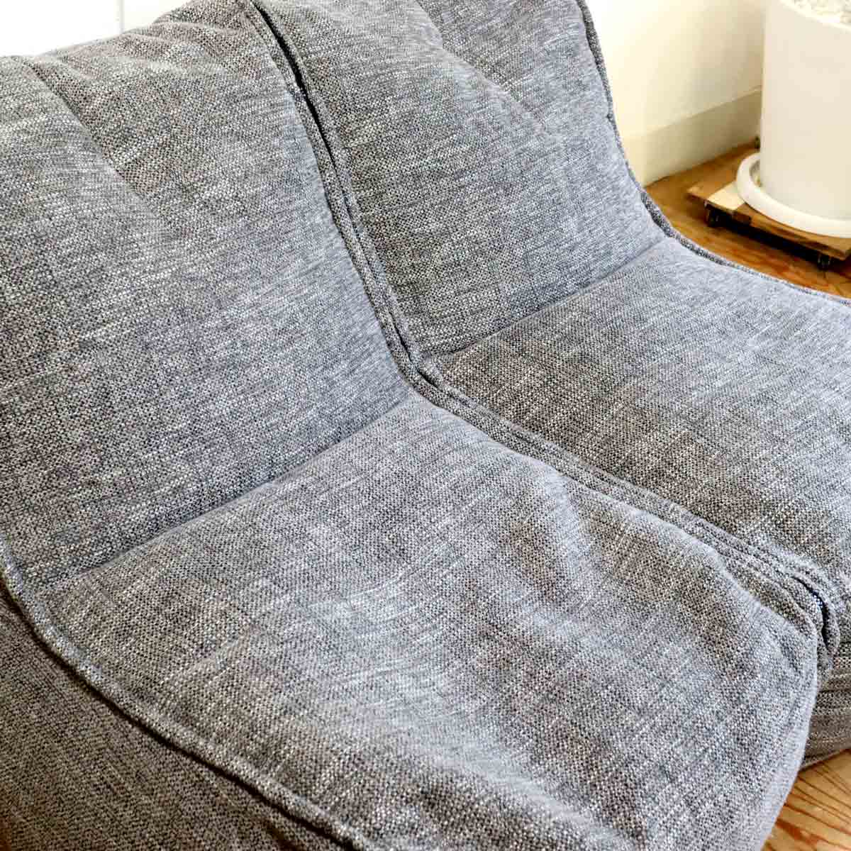 アンビエントラウンジ ツインカウチ 2人掛け ダークグレー ビーズクッション中古