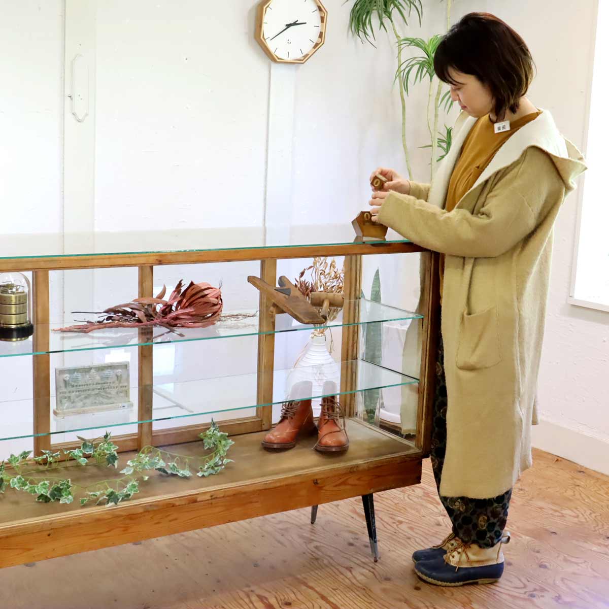 ガラスショーケース パンケース 陳列棚 ディスプレイケース ヴィンテージ