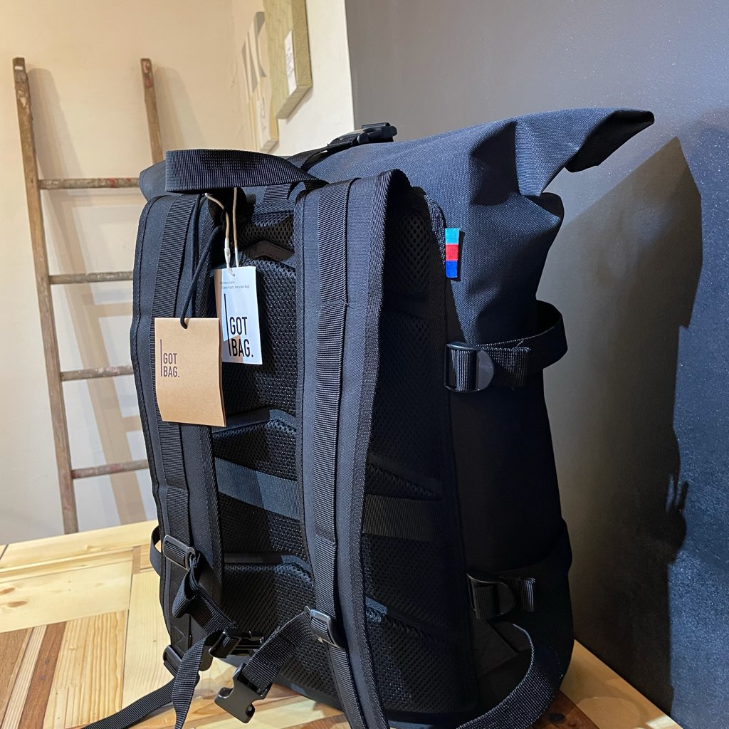 【新品】ゴットバッグ / GOTBAG ロールトップバックパック / Roll top backpack リュック ブラック SDGs サステナブル