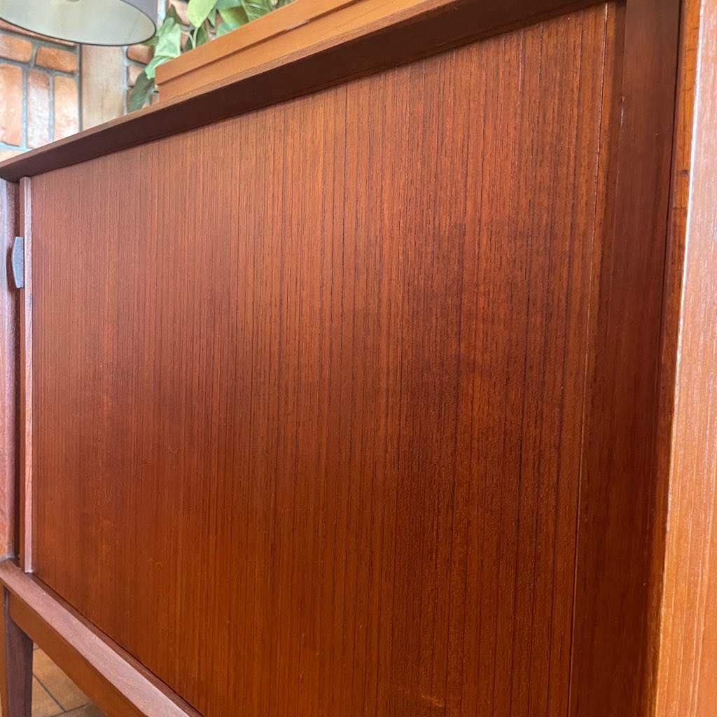 タンブールドア キャビネット サイドボード 蛇腹扉 北欧 チーク ヴィンテージ