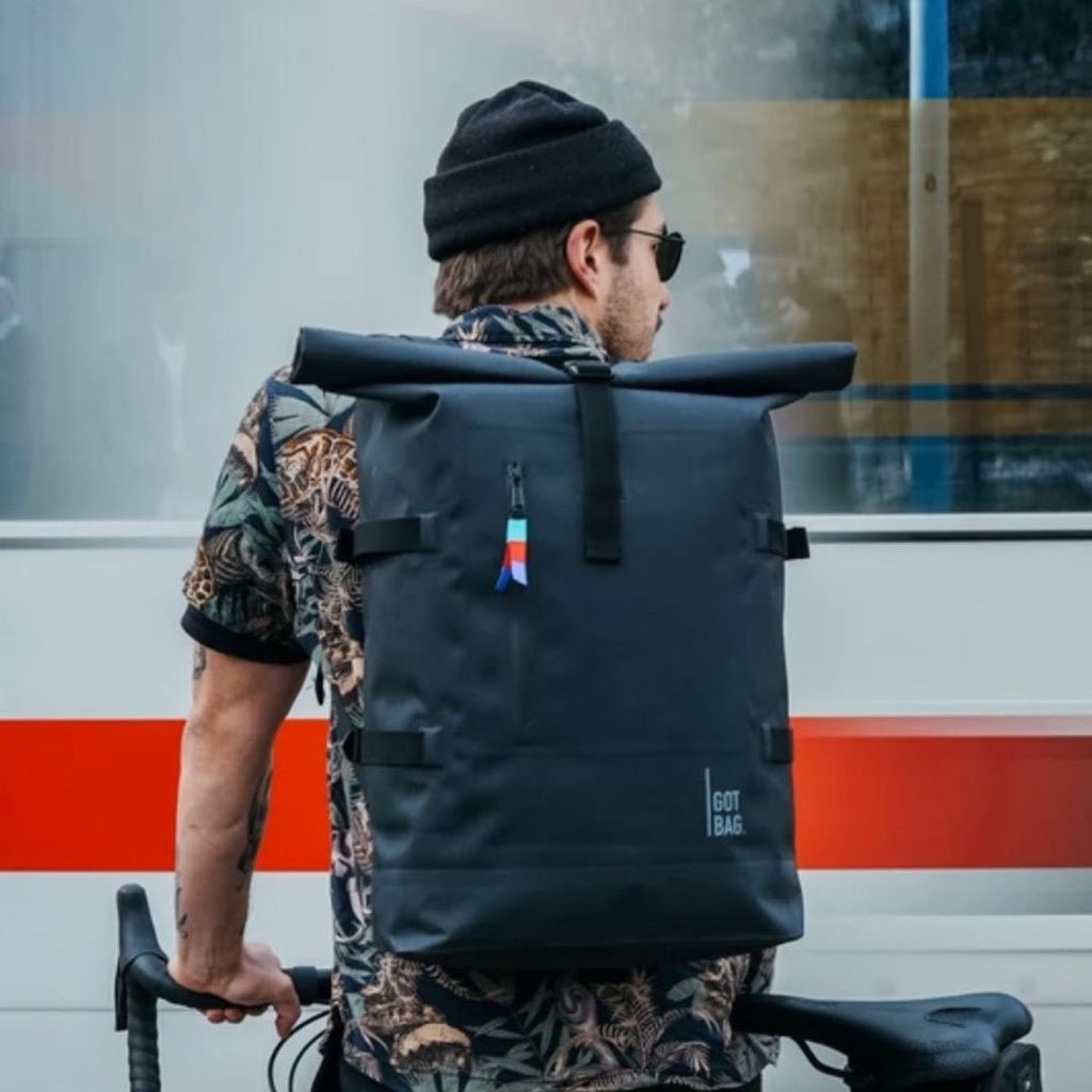 【新品】ゴットバッグ / GOTBAG ロールトップバックパック / Roll top backpack リュック ブラック SDGs サステナブル