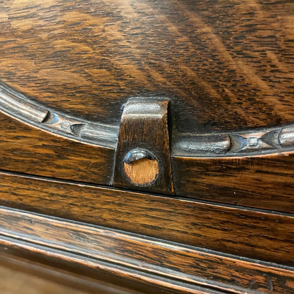 英国アンティーク デスク 書斎机 オーク 本革  アンティーク