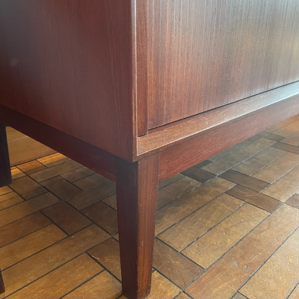 タンブールドア キャビネット サイドボード 蛇腹扉 北欧 チーク ヴィンテージ