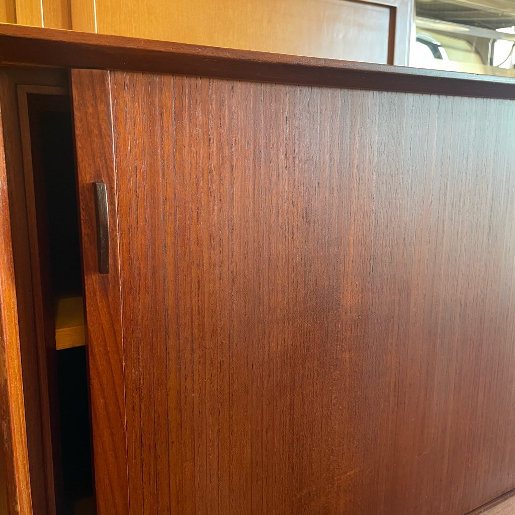 タンブールドア キャビネット サイドボード 蛇腹扉 北欧 チーク ヴィンテージ