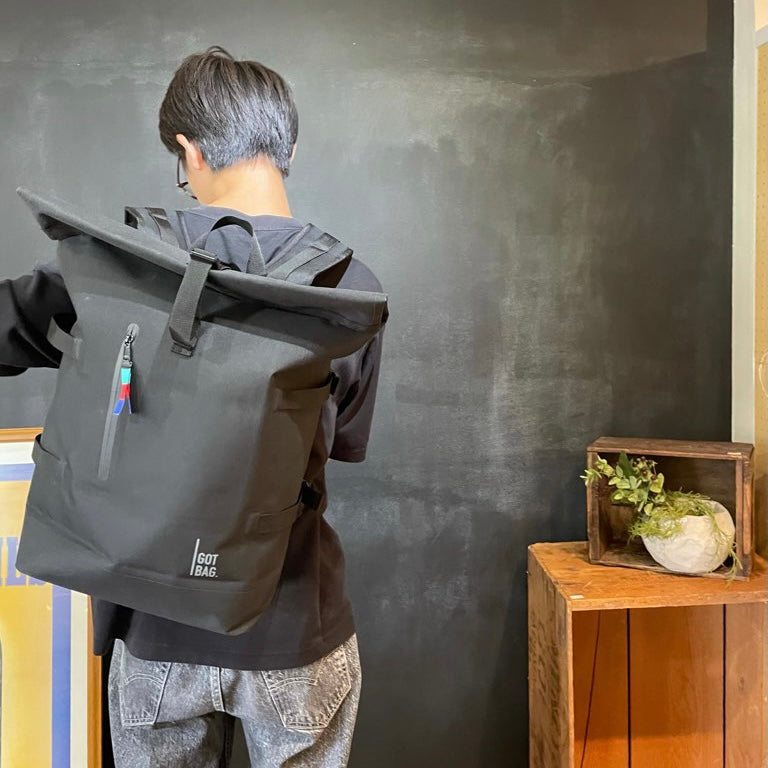 【新品】ゴットバッグ / GOTBAG ロールトップバックパック / Roll top backpack リュック ブラック SDGs サステナブル