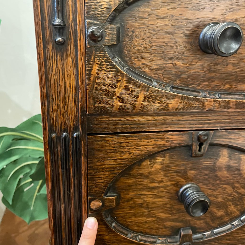 英国アンティーク デスク 書斎机 オーク 本革  アンティーク