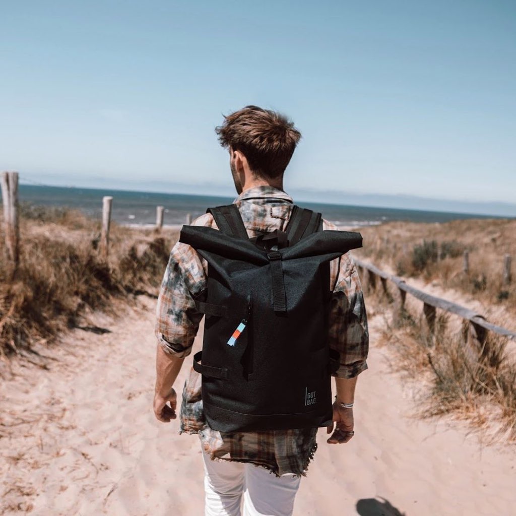 【新品】ゴットバッグ / GOTBAG ロールトップバックパック / Roll top backpack リュック ブラック SDGs サステナブル