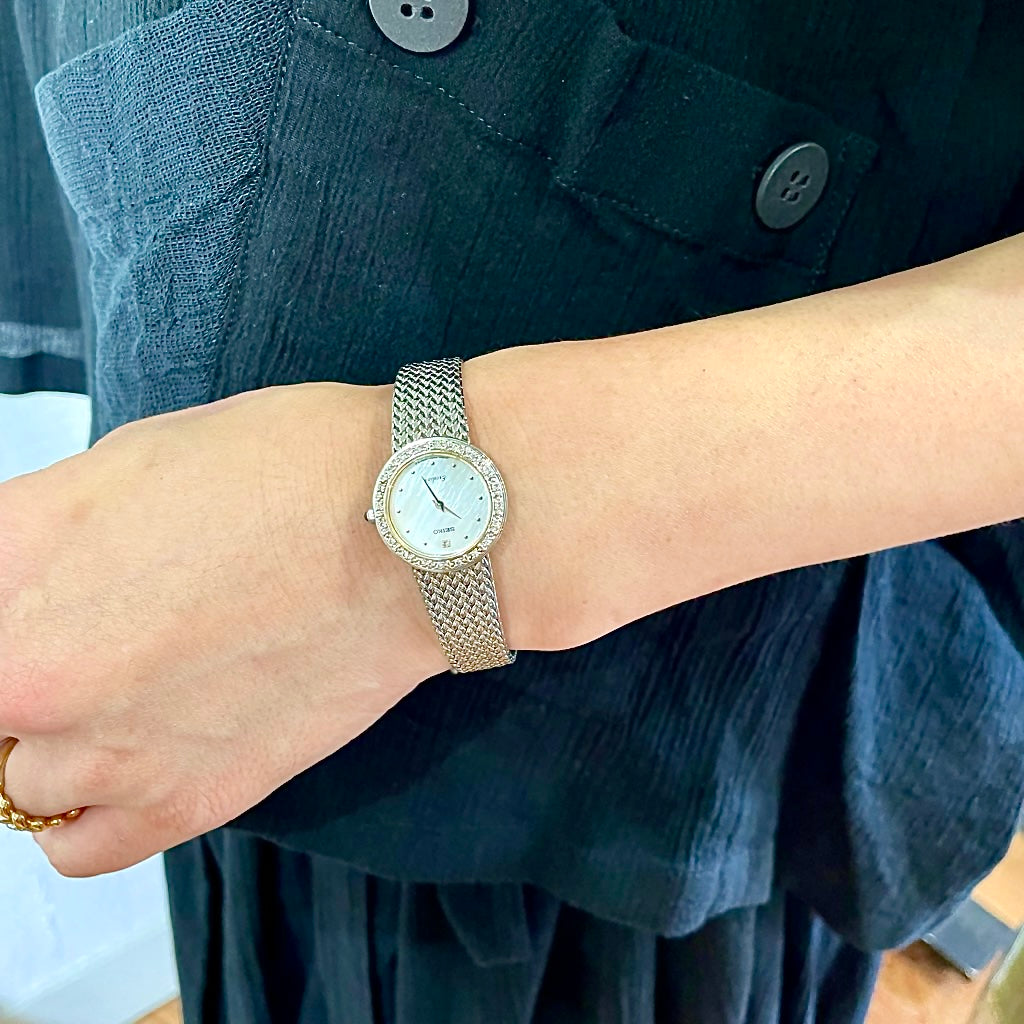 セイコー / SEIKO エクセリーヌ / Exceline 20Pダイヤ 【29】 レディース アンティーク腕時計 中古