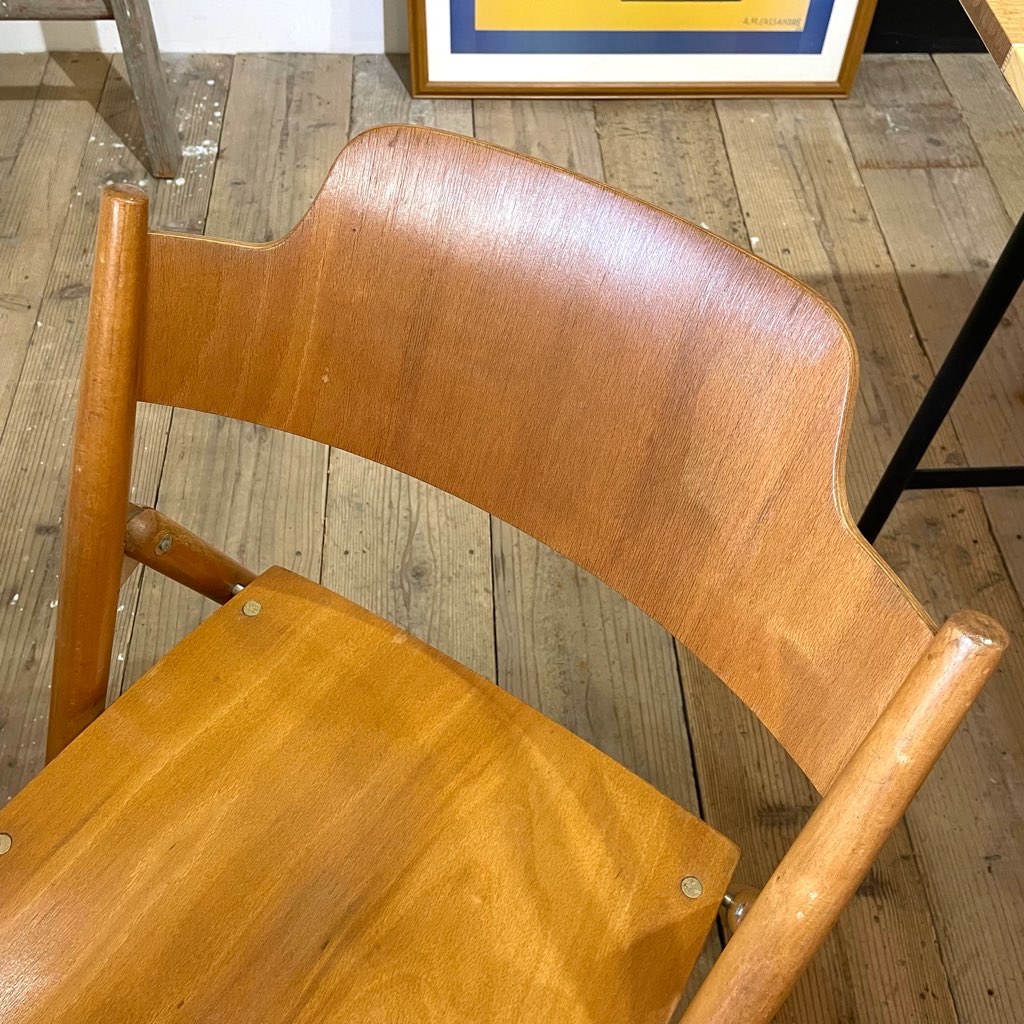 北欧 デンマーク製 ヴィンテージ フォールディングチェア 折りたたみチェア