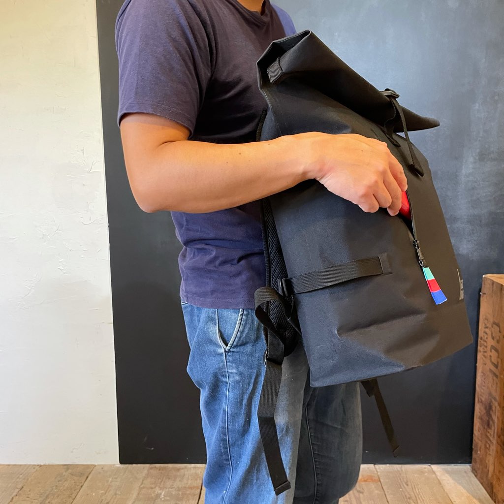 【新品】ゴットバッグ / GOTBAG ロールトップバックパック / Roll top backpack リュック ブラック SDGs サステナブル