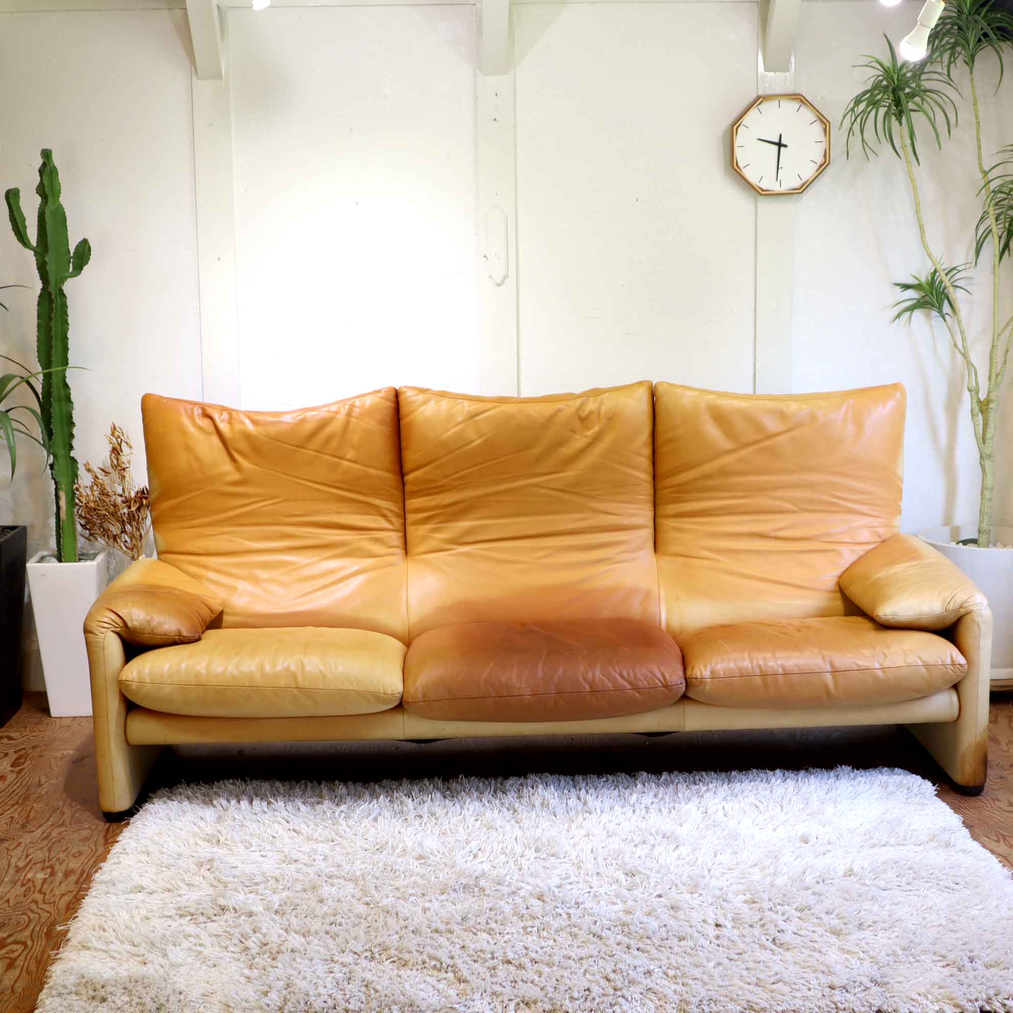 カッシーナ/Cassina マラルンガ/MARALUNGA トリプルソファ 本革 zz 