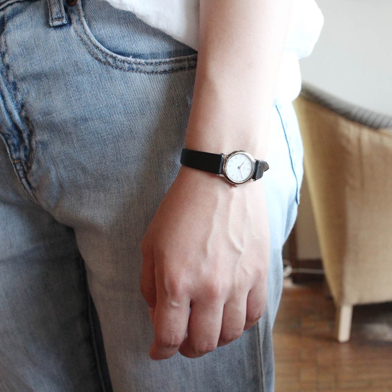 オメガ / OMEGA ホワイトローマン 腕時計 クオーツ レディース ヴィンテージ時計 革ベルト