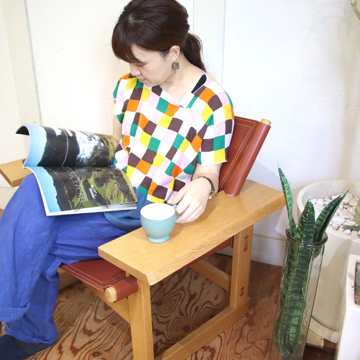 匠工芸 ソイル / SOIL ナラ無垢材 本革 イージーチェア 中井啓二郎 中古