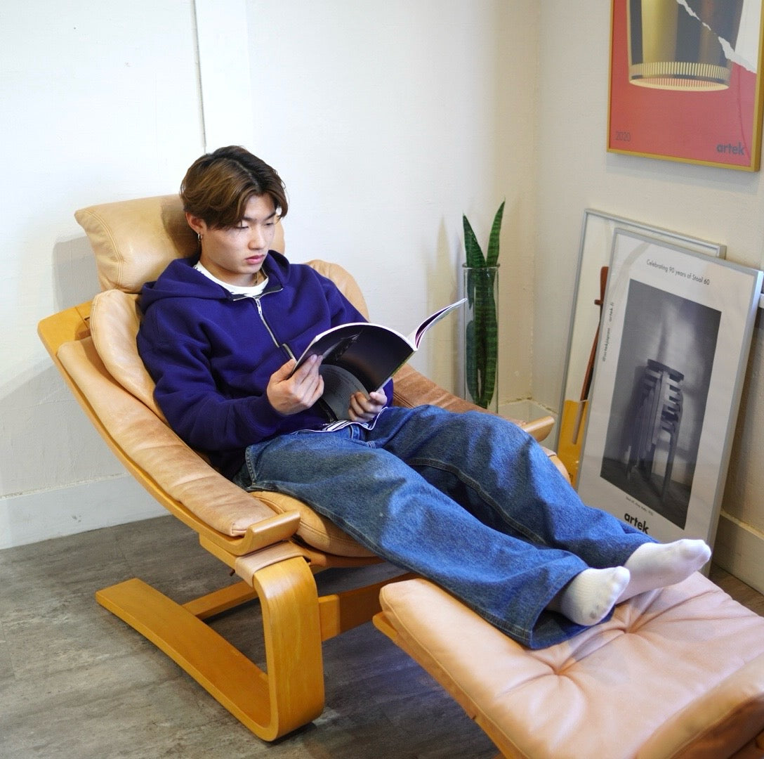 Nelo Mobel クローケン ラウンジチェア＆オットマン 本革 スウェーデン - Restyle